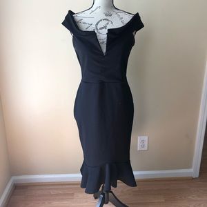 Off shoulder mermaid midi dress